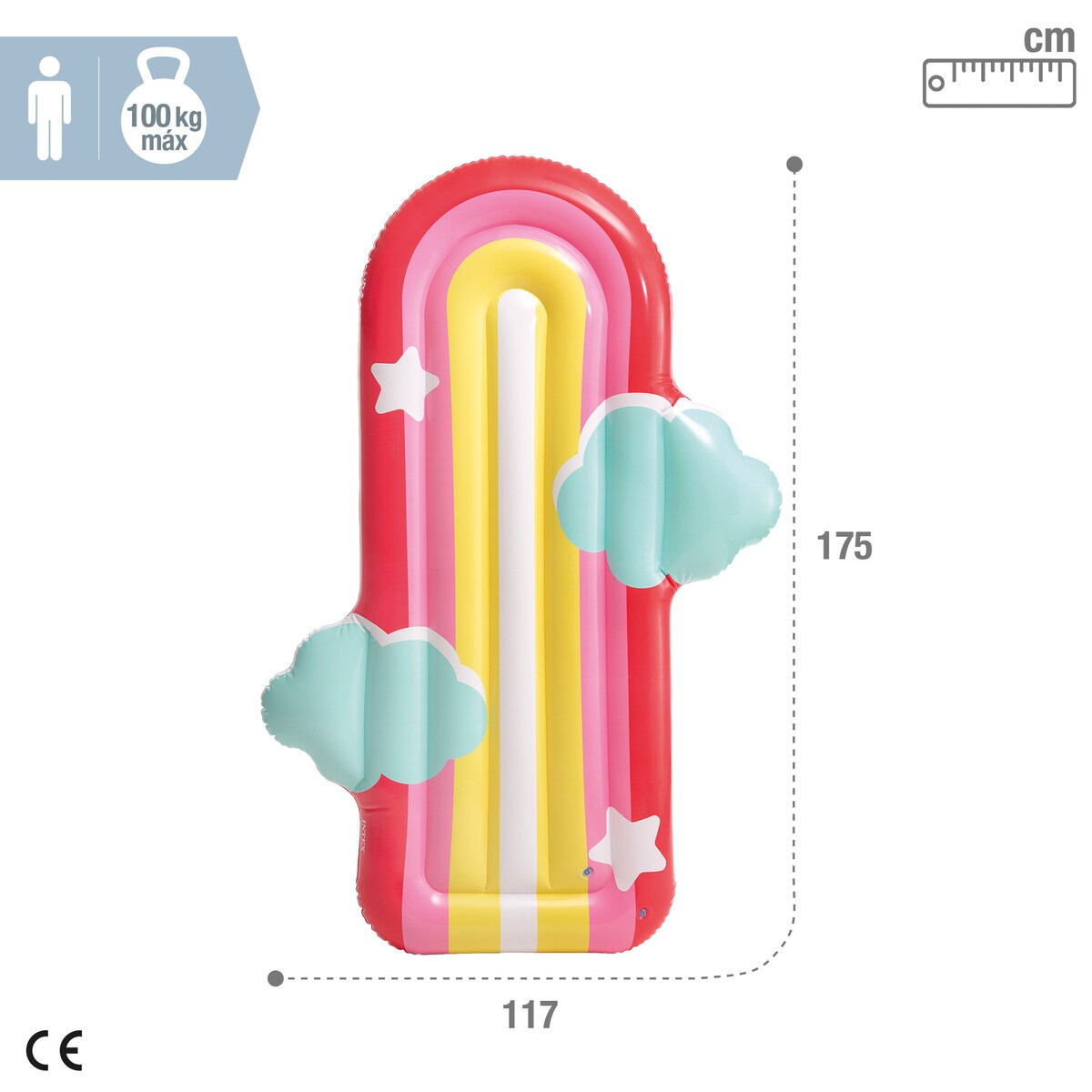 Colchão Insuflável Nube Arco Iris Intex 4