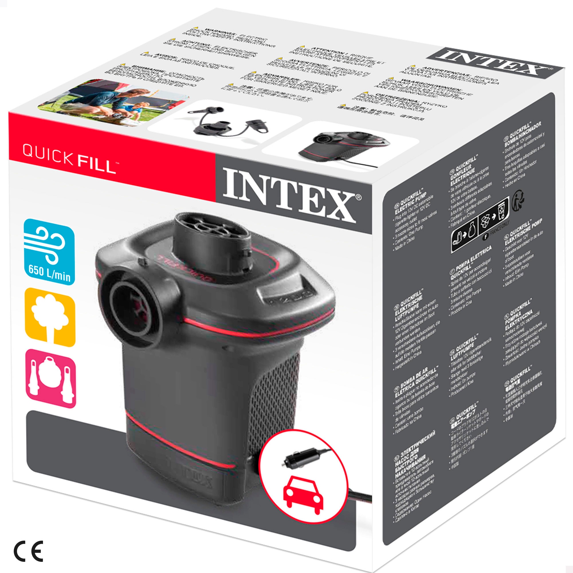 Hinchador bomba eléctrica Quick Fill 12V Intex 5