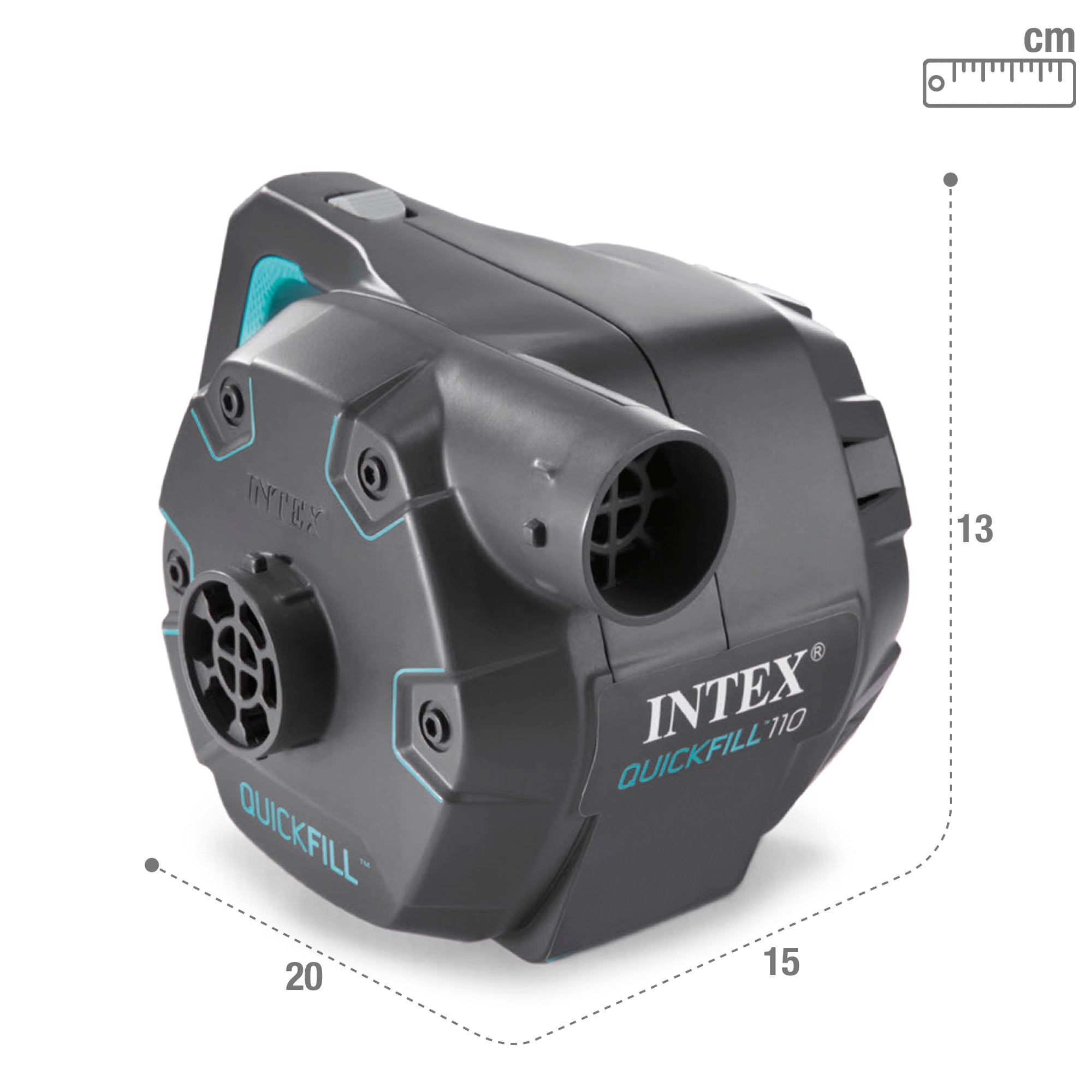 Hinchador bomba eléctrica Quick Fill 220-240V invertible + Adaptador 12V Intex 4
