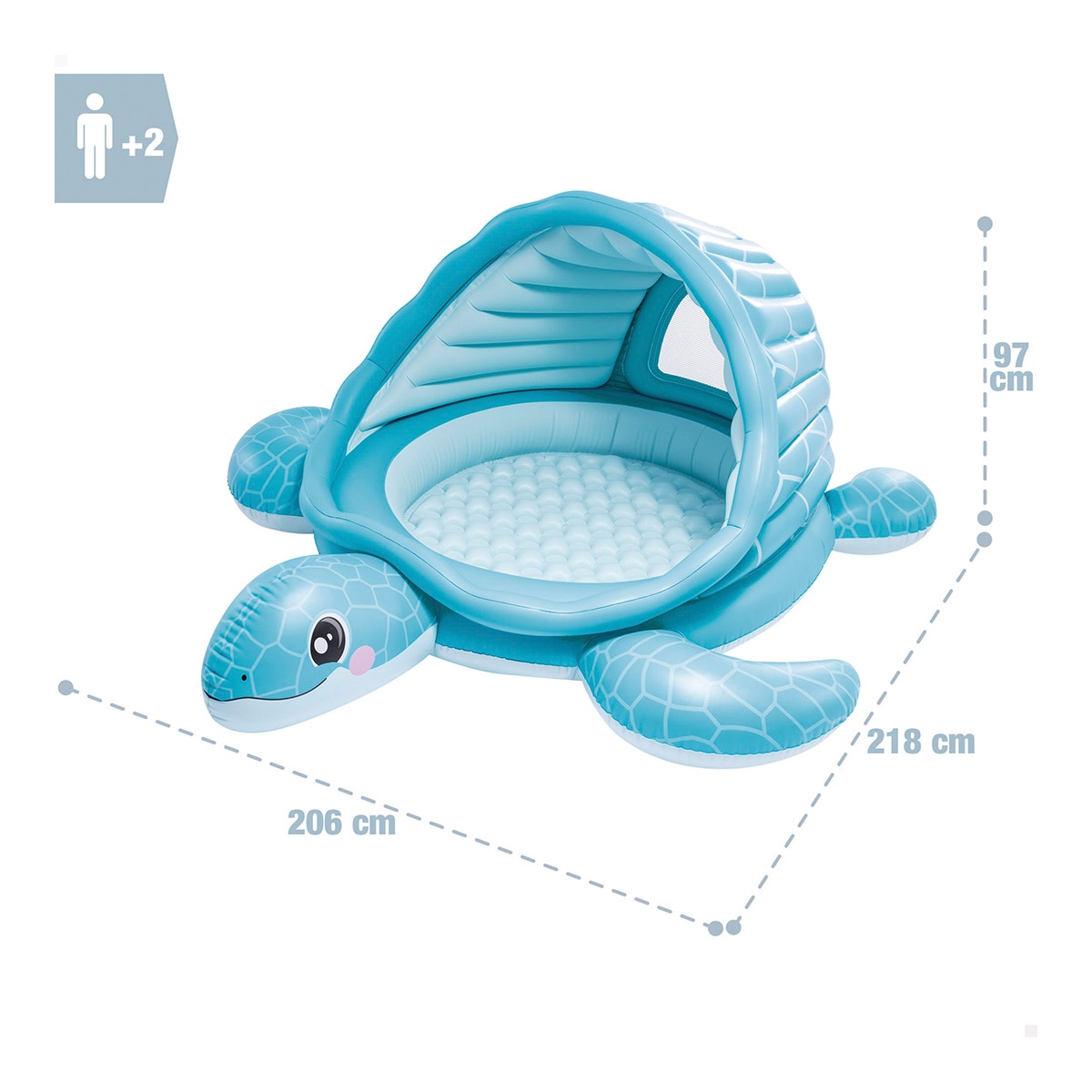 Parque Tortuga Hinchable con 100 pelotas de colores Intex 4