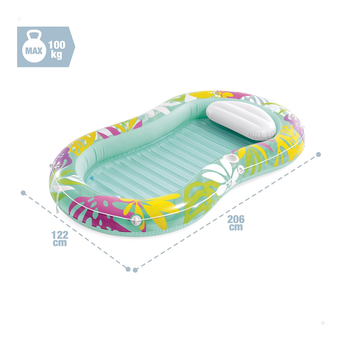 Colchoneta hinchable oasis tropical Intex 4