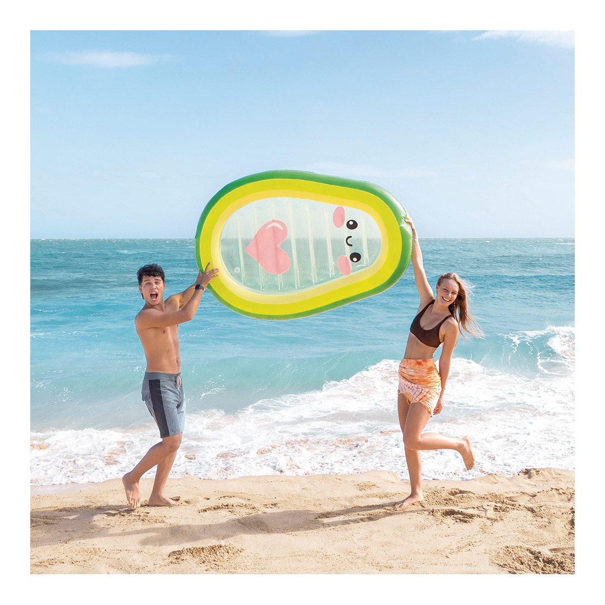 Colchoneta hinchable aguacate Intex 2