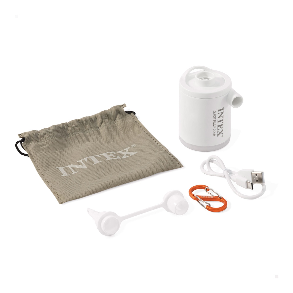 Mini hinchador eléctrico con linterna QuickFill USB200R Intex 5