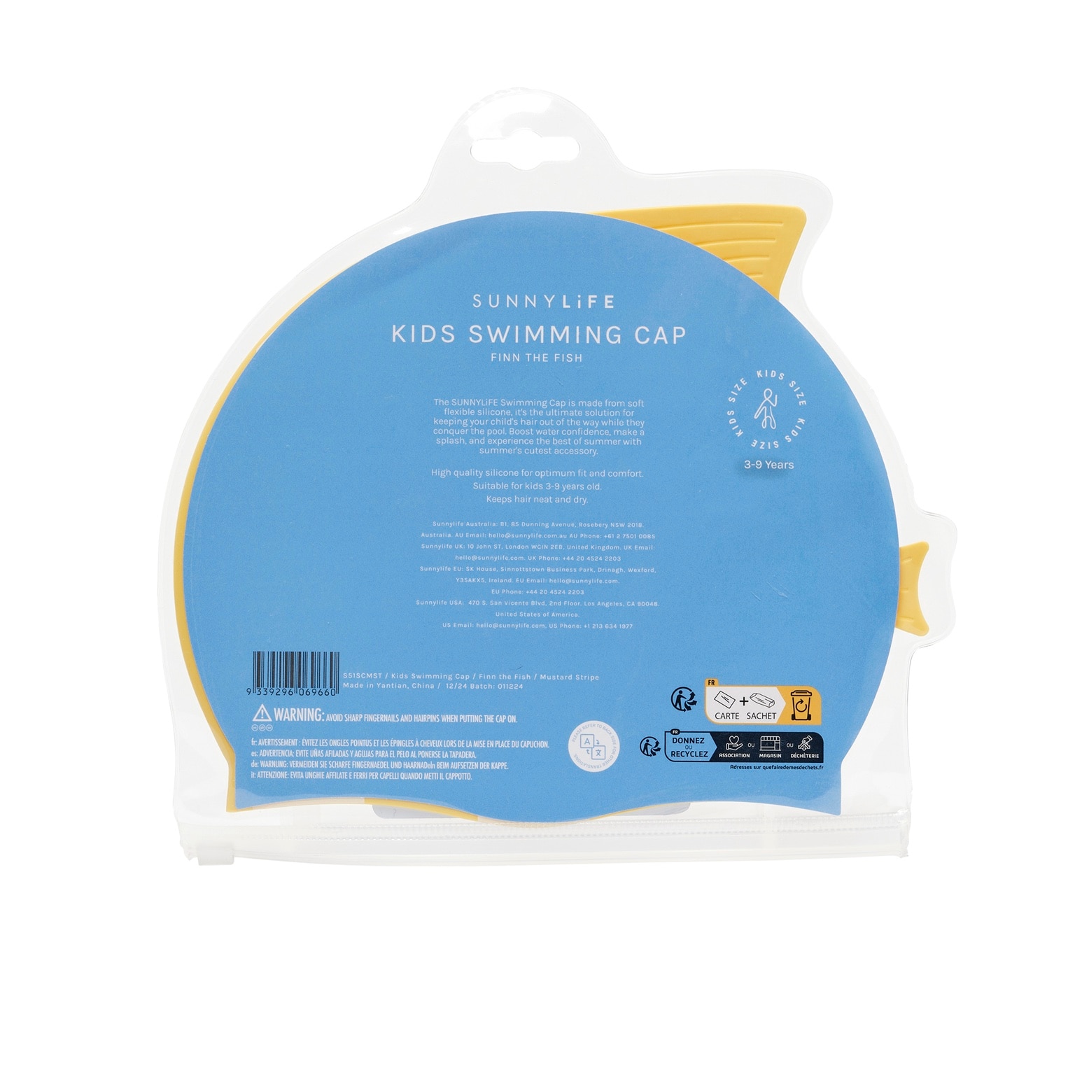 Gorro natación infantil amarillo Sunnylife 4