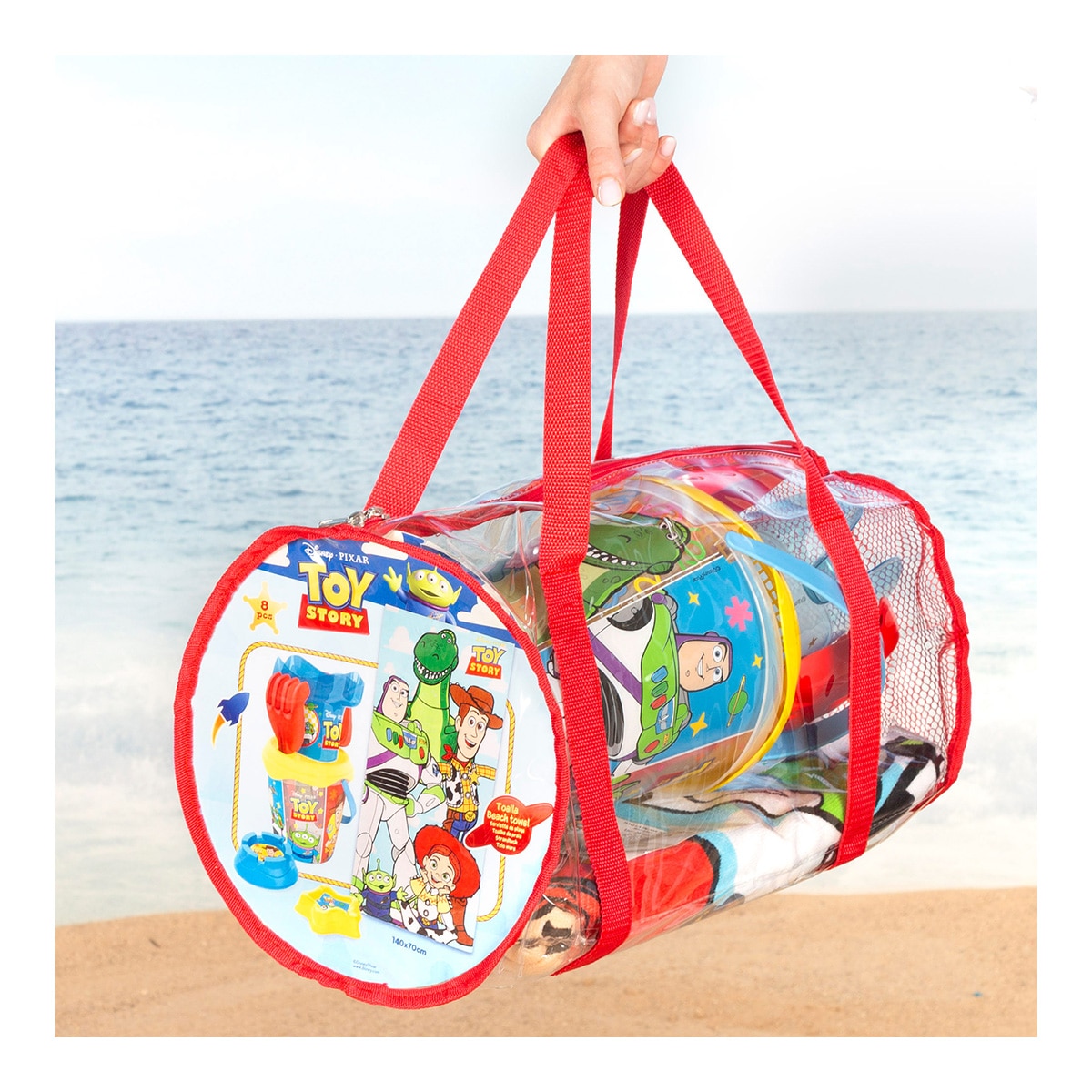 Bolsa de playa con cubo, accesorios y toalla Toy Story Colorbaby 2