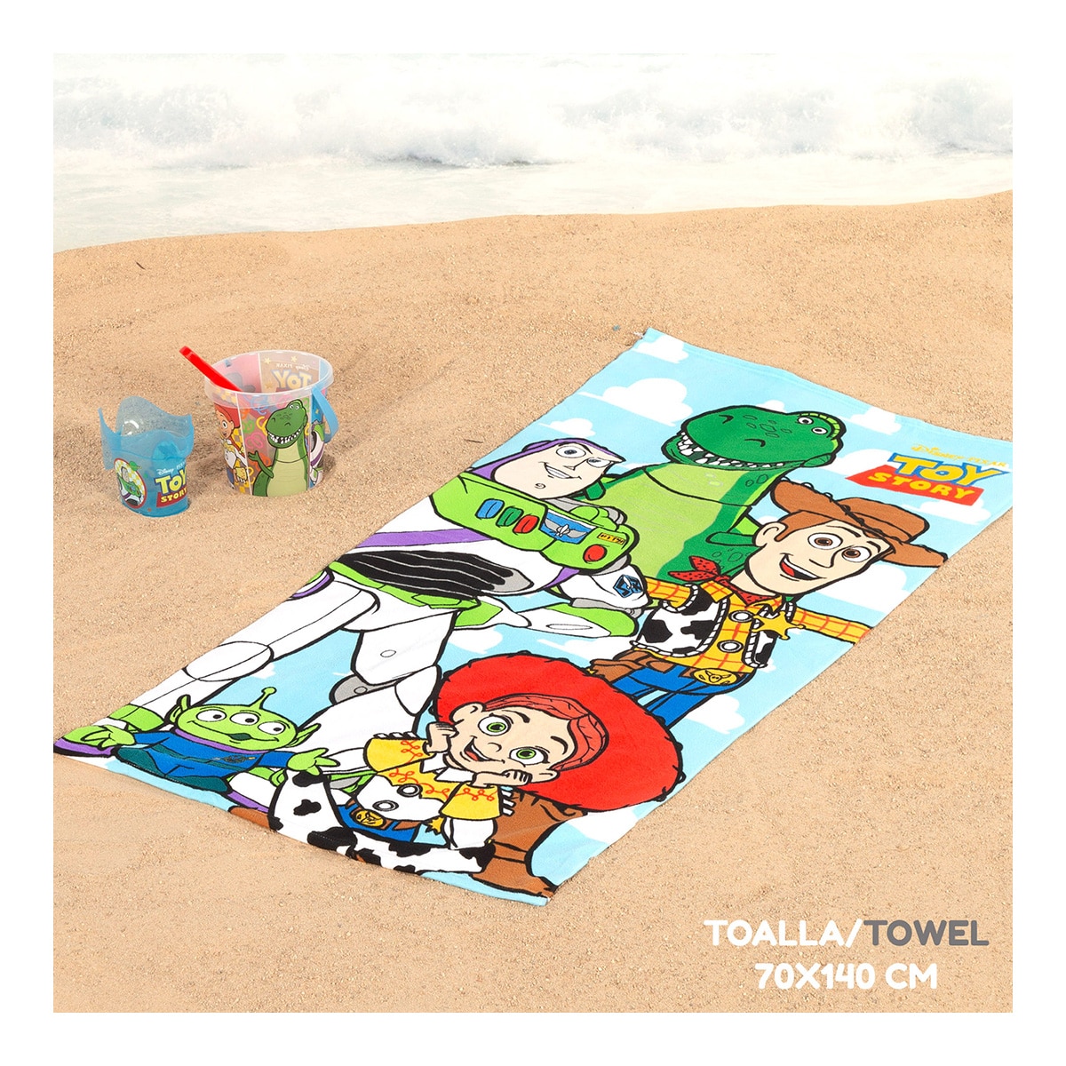Bolsa de playa con cubo, accesorios y toalla Toy Story Colorbaby 3