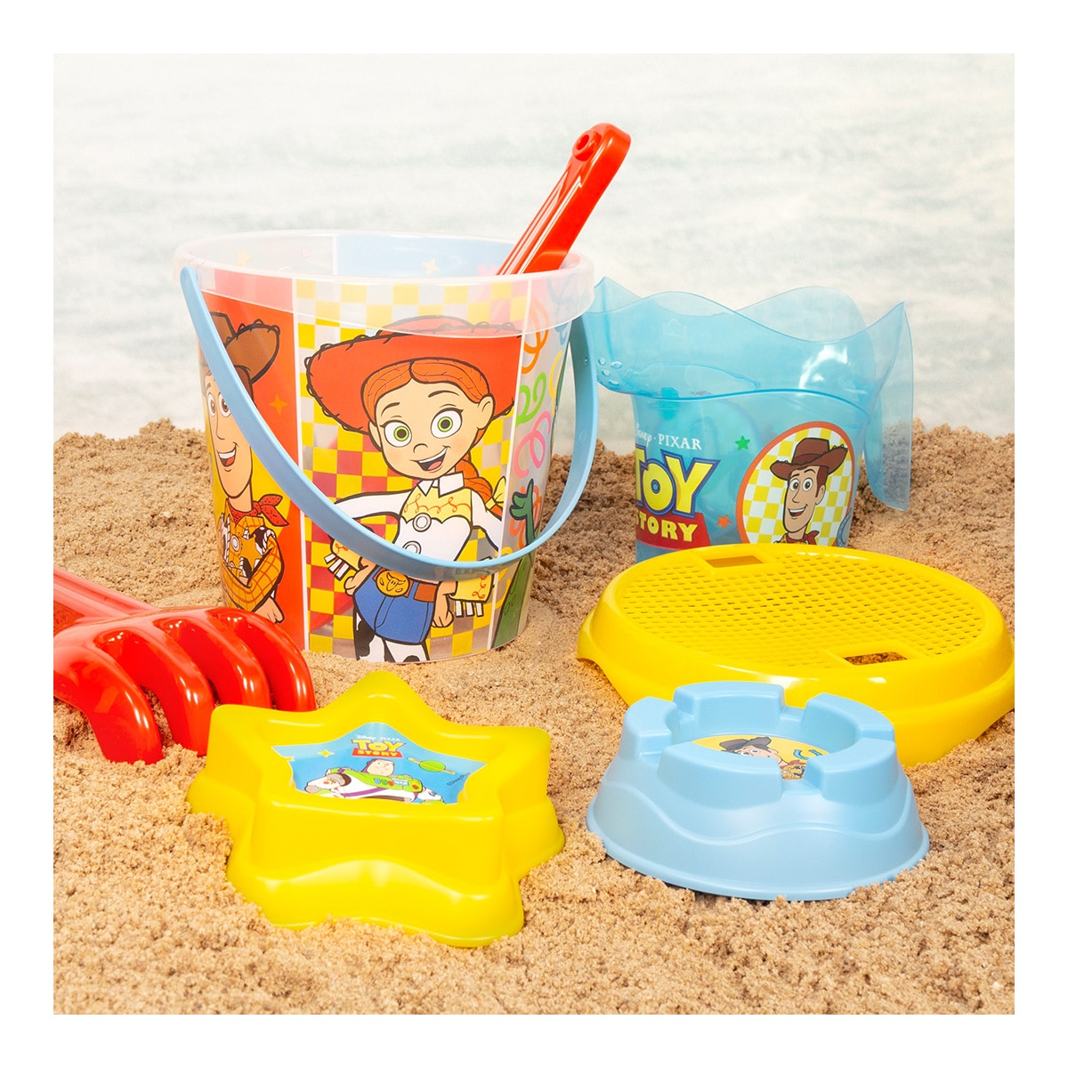 Bolsa de playa con cubo, accesorios y toalla Toy Story Colorbaby 6