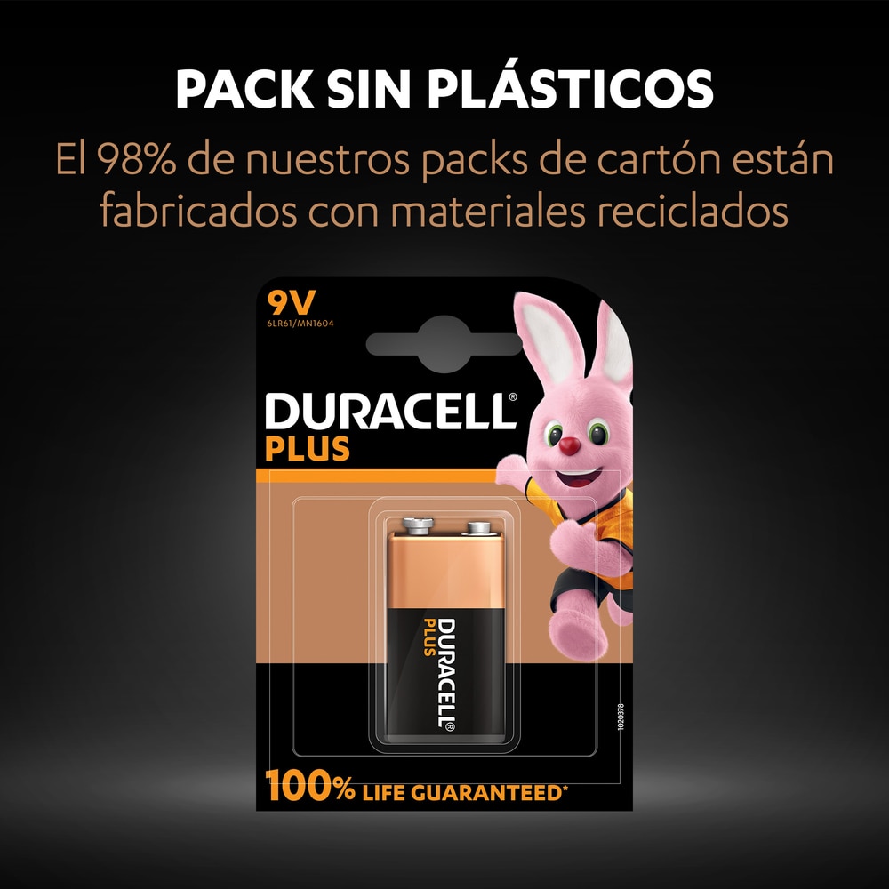 Pila Duracell Plus 9v (6LR61) blíster 1 unidad 4