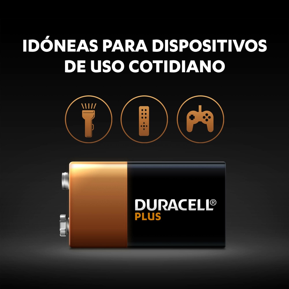 Pila Duracell Plus 9v (6LR61) blíster 1 unidad 5