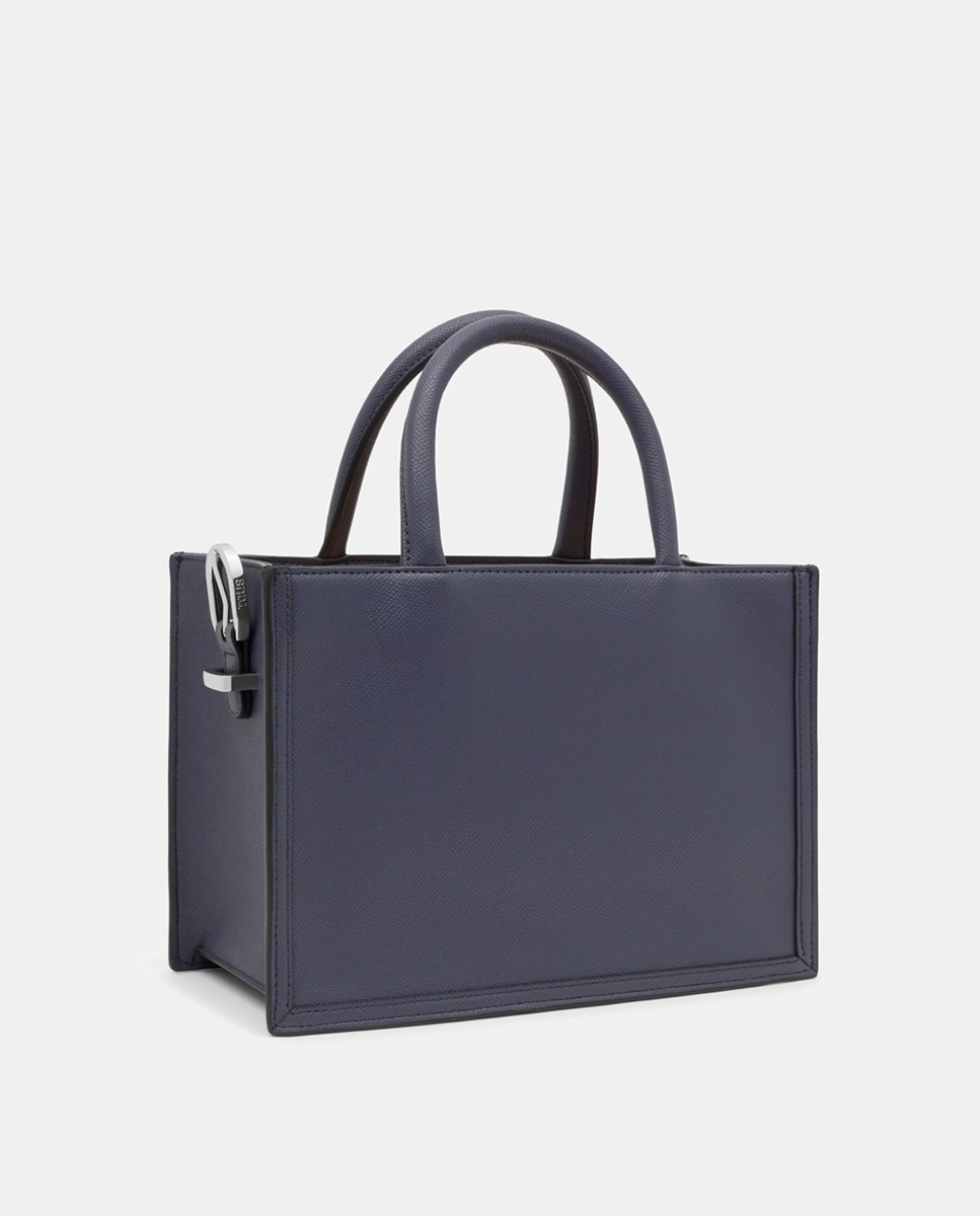 Mala Shopper M Amaya Brenda com Detalhe da Marca Azul-marinho-4