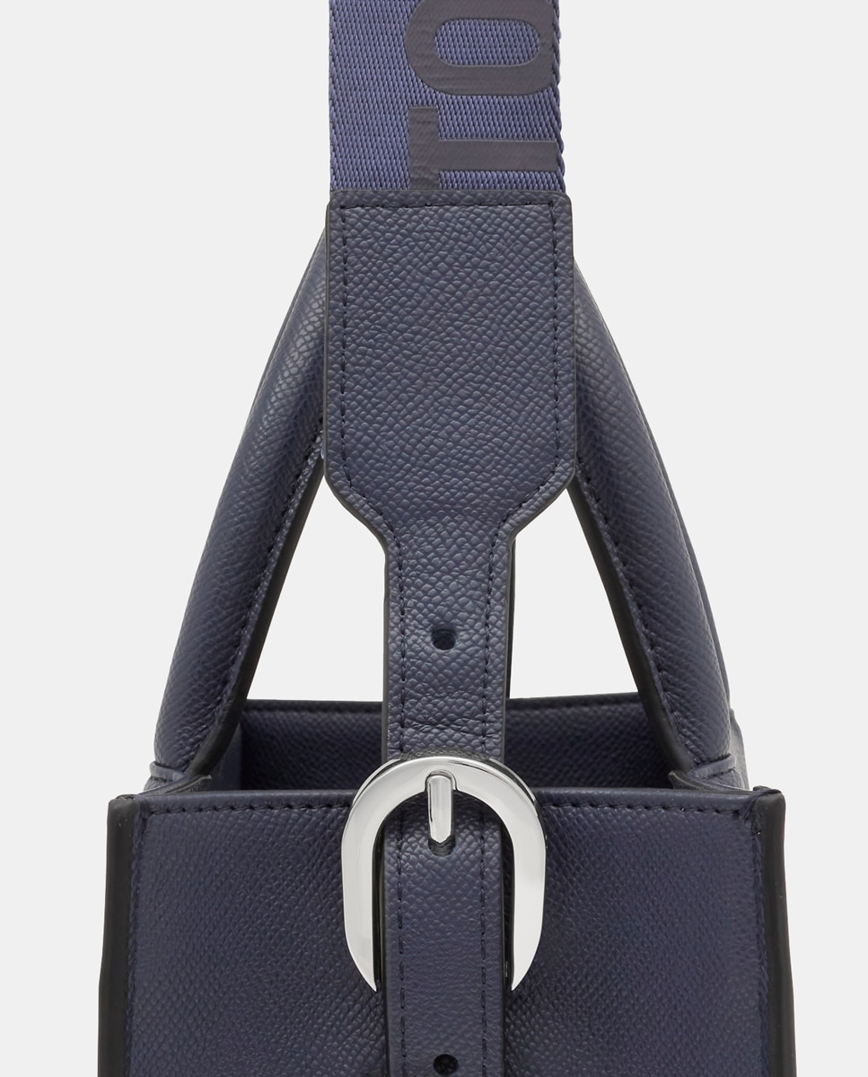 Mala Shopper M Amaya Brenda com Detalhe da Marca Azul-marinho-6
