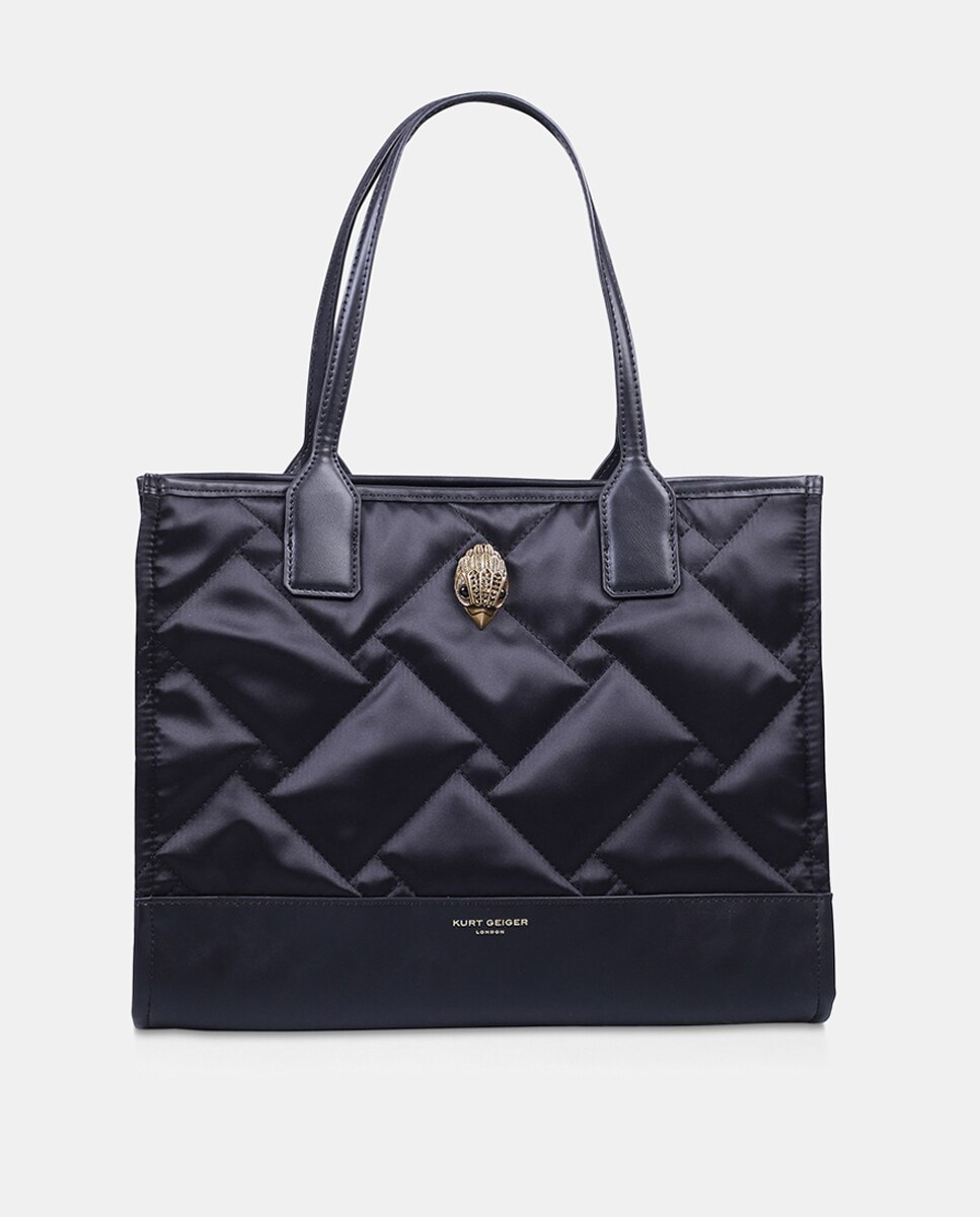 Mala Shopper Acolchoada com Fecho de Correr e em Nylon - Preto Preto-5