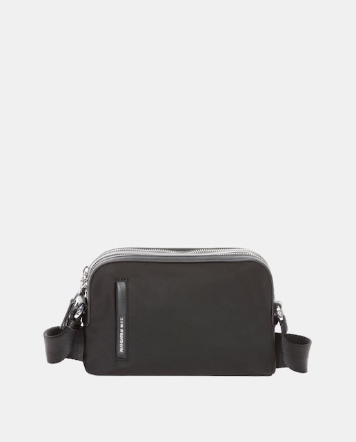 Imagen 0 de Bandolera pequeña de mujer Mandarina Duck de nylon en negro con cremallera