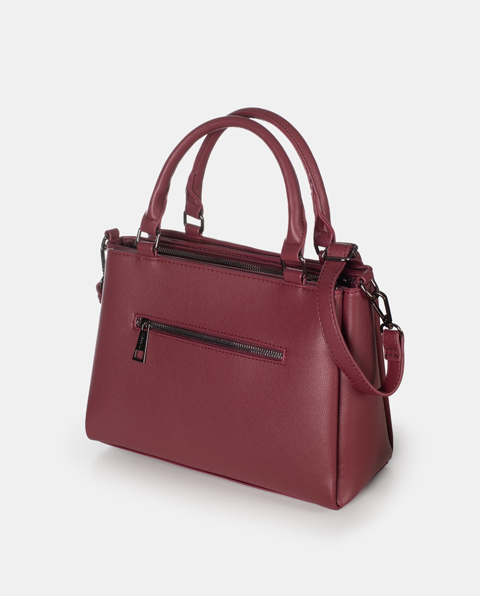 Bolso de mano con asa regulable extraíble y dos guanteras con broche magnéticos - Torrens - Burdeos Burdeos-2