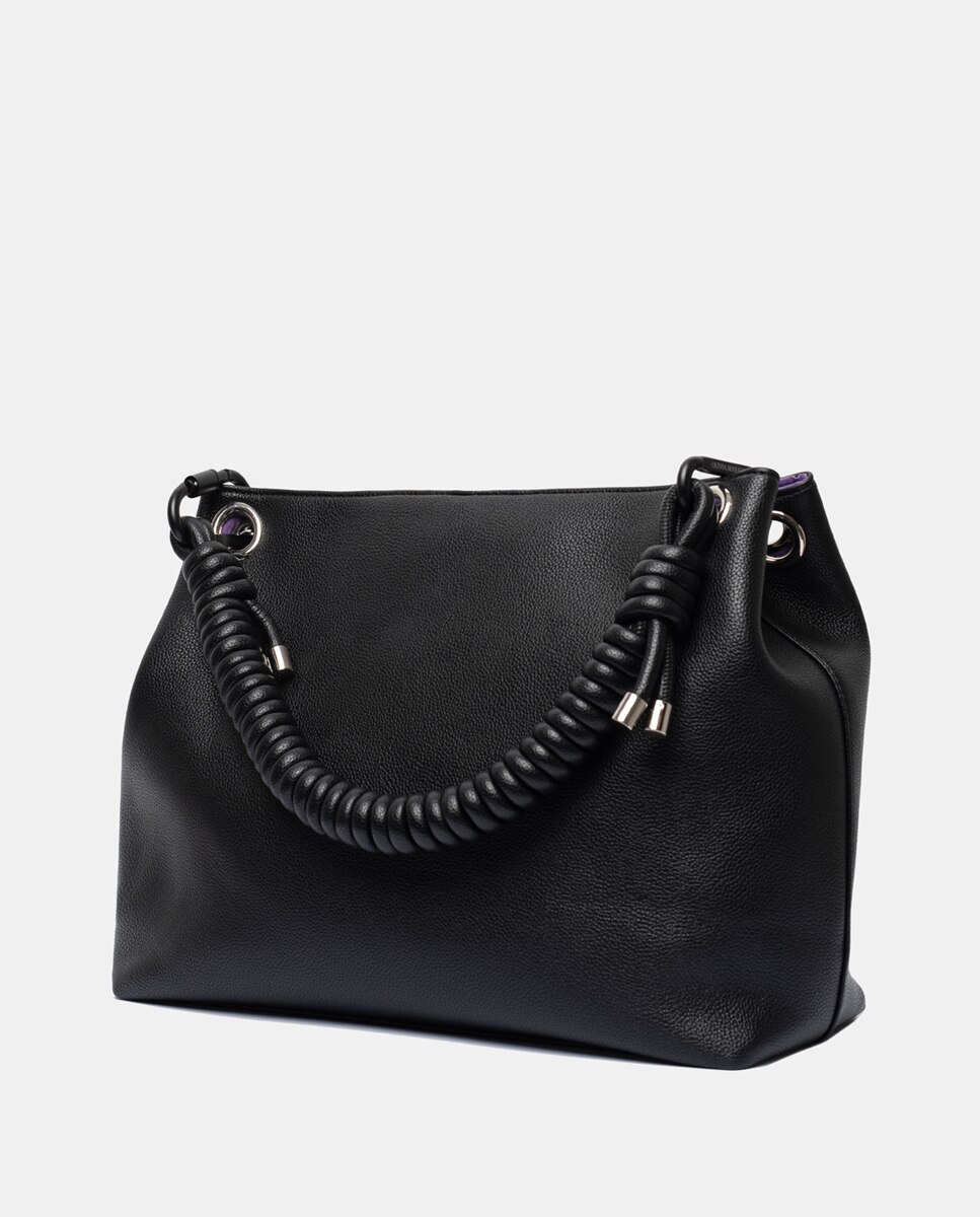 Mala Shopper Grande Petra com Alça Multicolor - Preto Preto-2