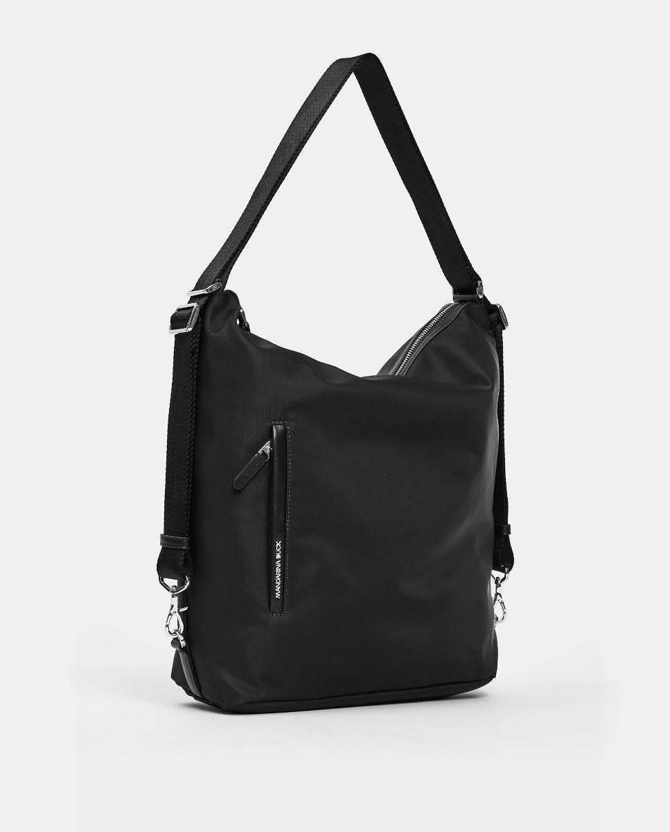 Mala em Nylon Conversível em Mochila Preto-3