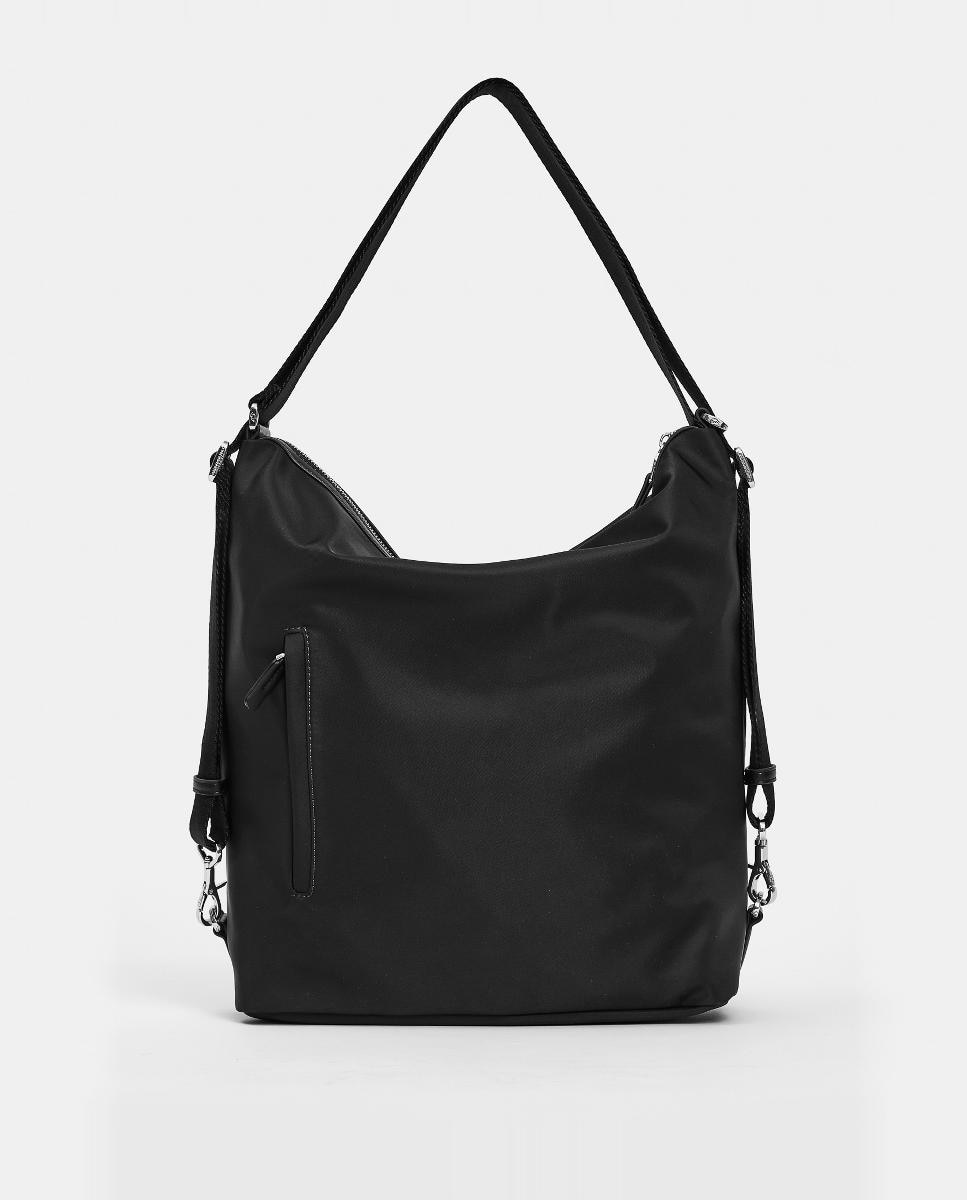 Mala em Nylon Conversível em Mochila Preto-4