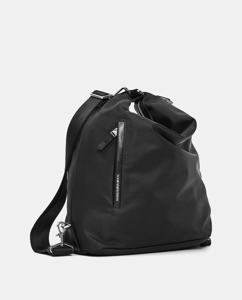 Mala em Nylon Conversível em Mochila Preto-5