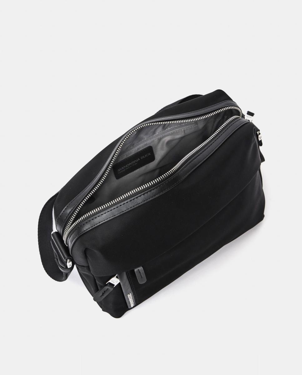 Bandolera en nylon con cremallera - Mandarina Duck - Negro Negro-4
