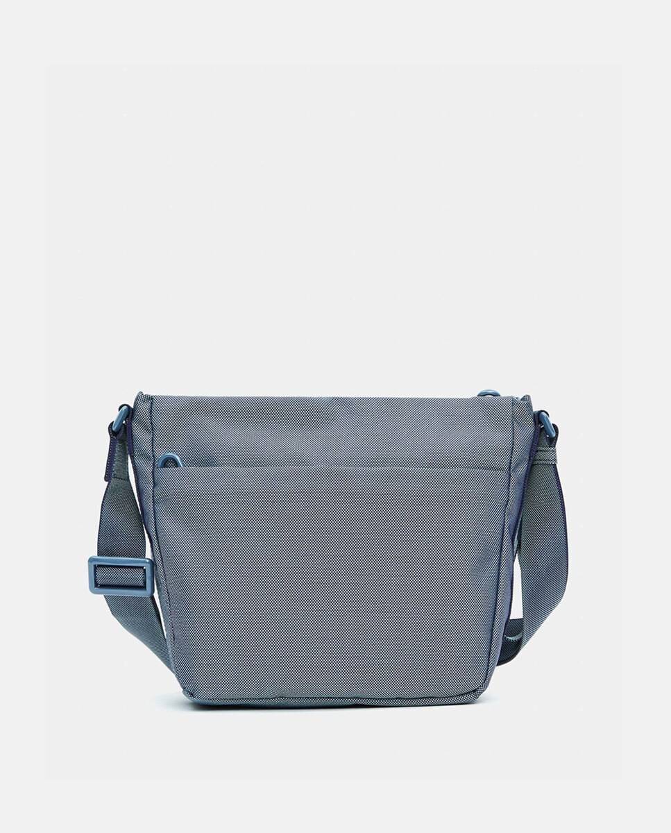 Mala a Tiracolo Média com Vários Bolsos Azul-3