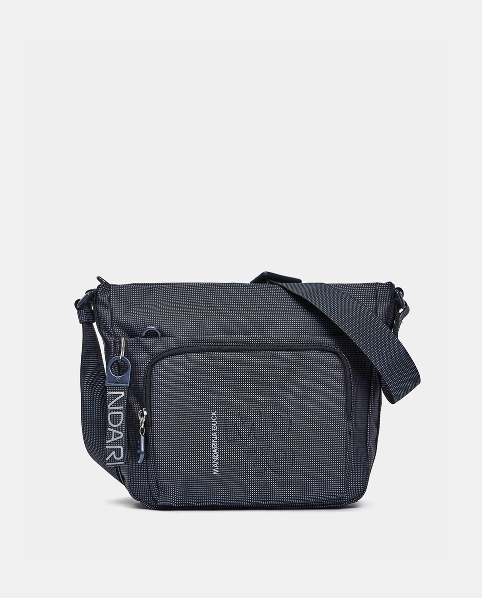Mala a Tiracolo Média com Vários Bolsos Azul-5