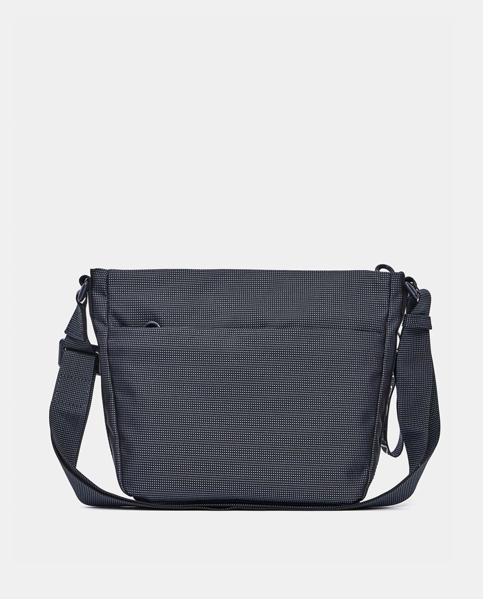 Mala a Tiracolo Média com Vários Bolsos Azul-7
