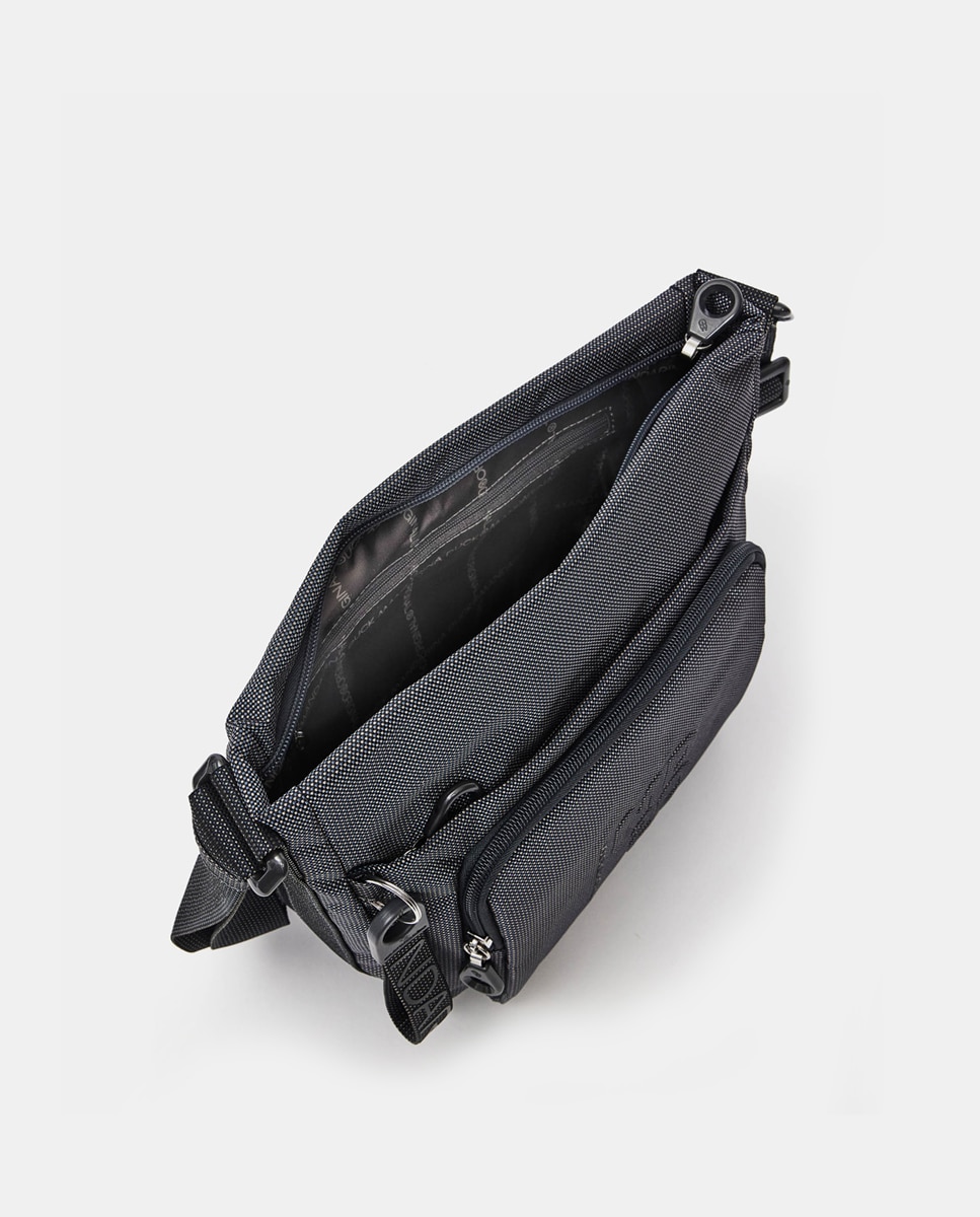 Mala a Tiracolo Média com Vários Bolsos Cinzento-escuro-5