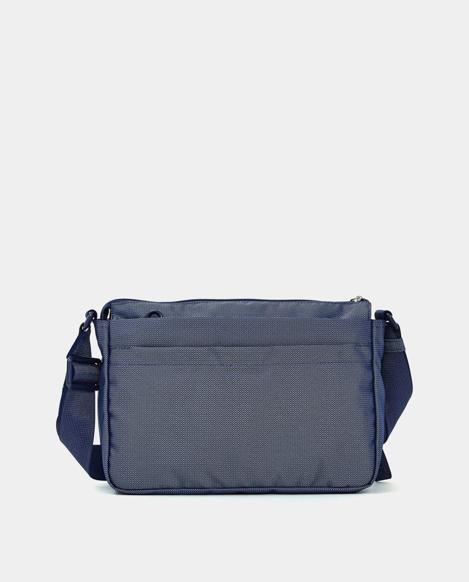 Mala a Tiracolo em Tecido Multibolsos Azul-claro-3