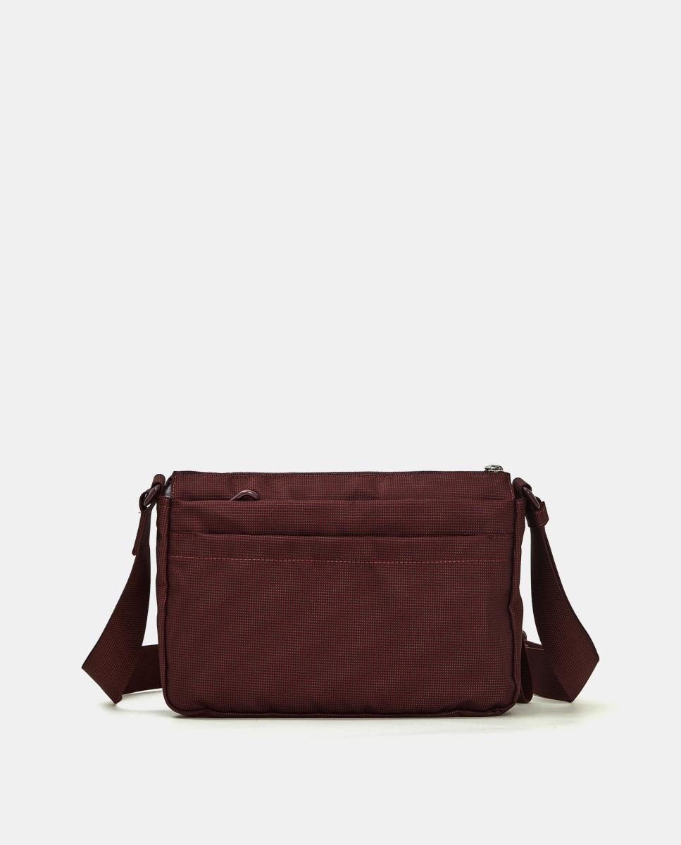 Mala a Tiracolo em Tecido Multibolsos Grená-3