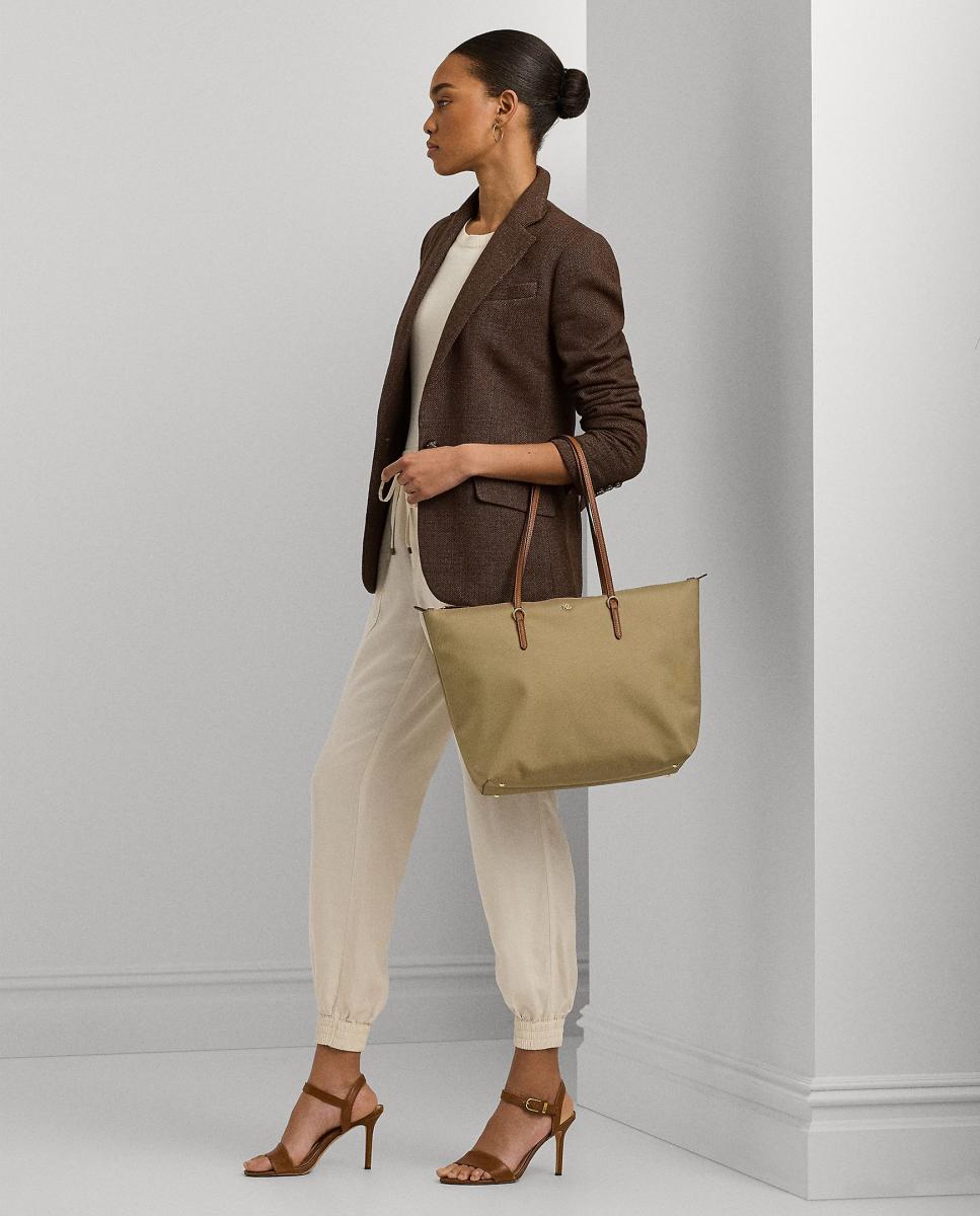 Tote Keaton de nylon con cremallera - Lauren Ralph Lauren - Beige Beige-7