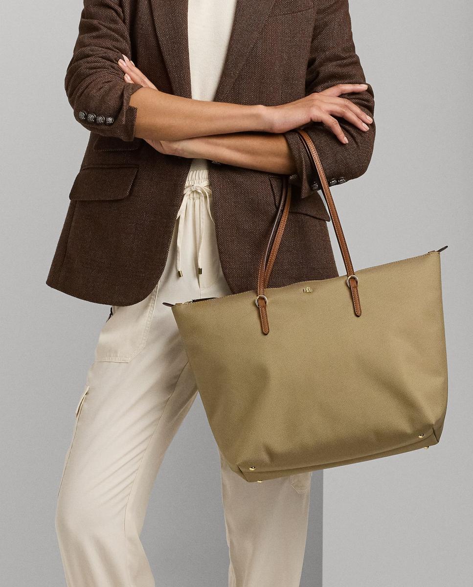 Tote Keaton de nylon con cremallera - Lauren Ralph Lauren - Beige Beige-8