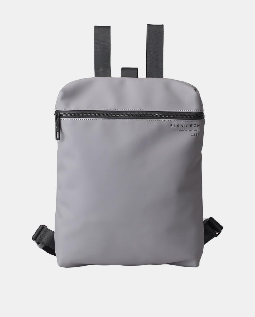 Mochila com Detalhe da Marca Cinzento-1