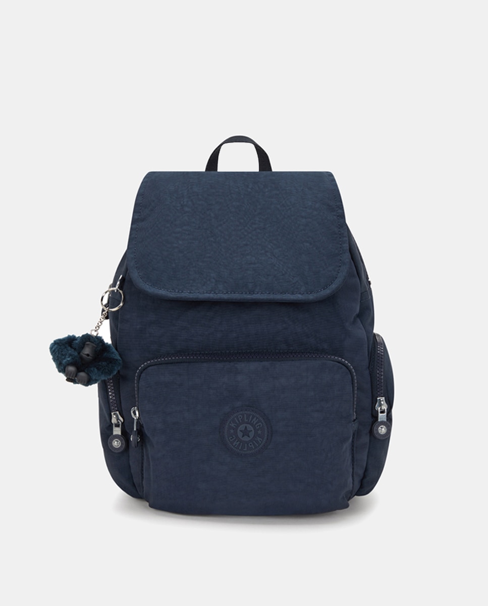 Mochila pequeña con bolsillos y correas ajustables - Kipling - Beige Azul marino-1