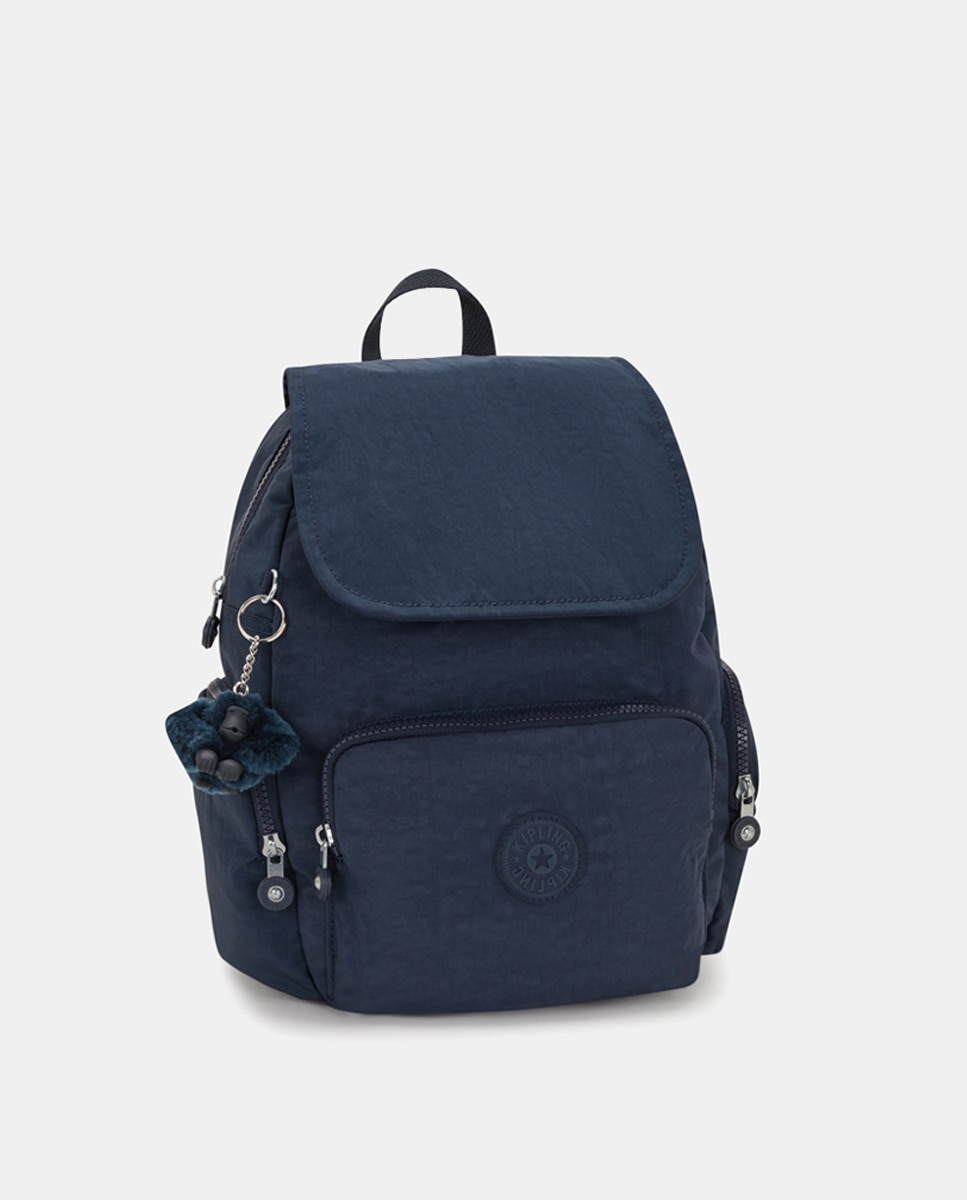 Mochila pequeña con bolsillos y correas ajustables - Kipling - Beige Azul marino-3