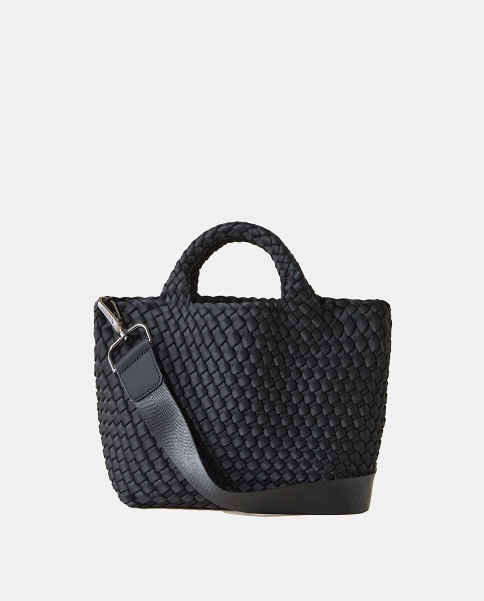 Mala Tipo Tote Grande Entrançada com Organizador a Condizer Preto-1