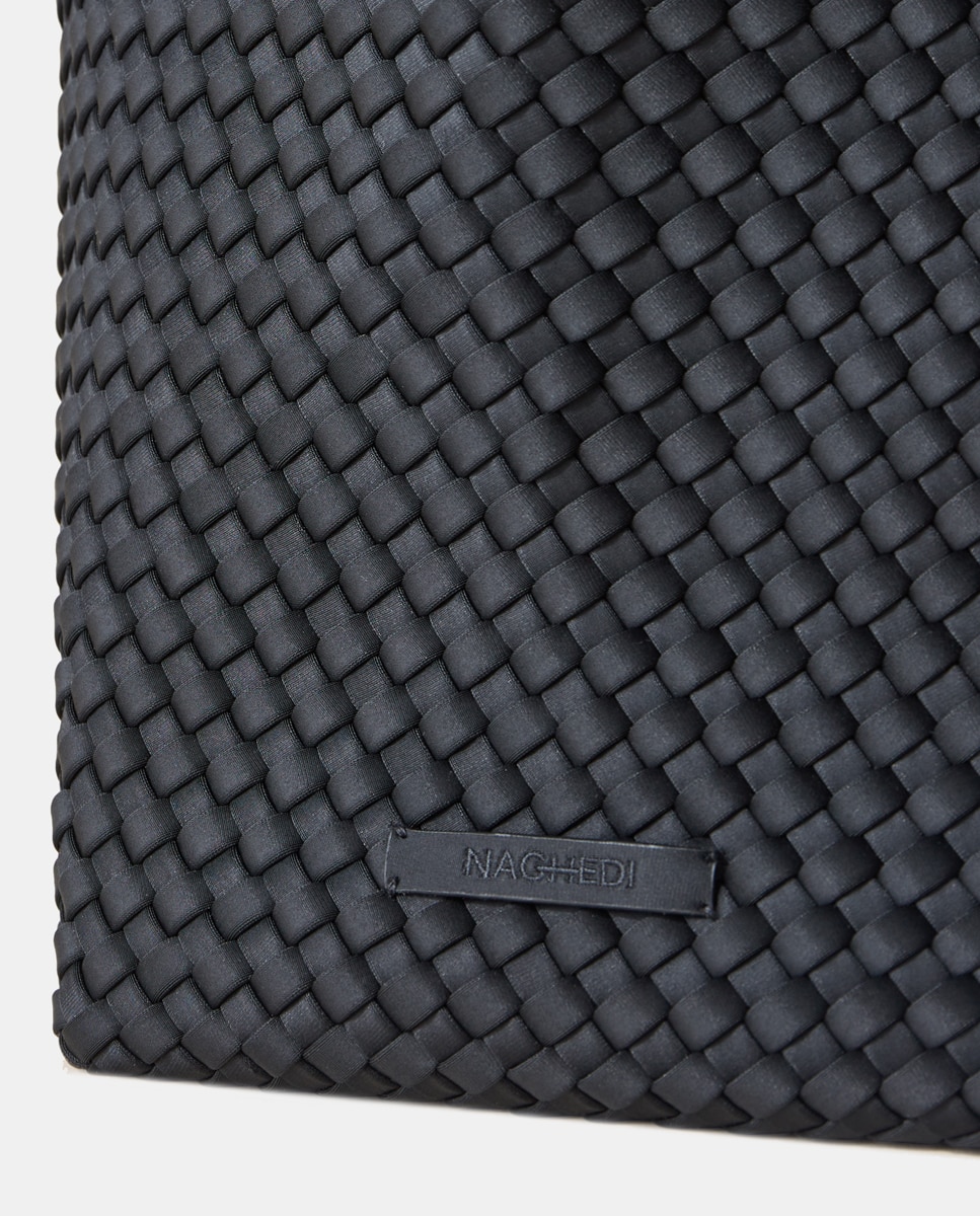 Mala Tipo Tote Grande Entrançada com Organizador a Condizer Preto-6