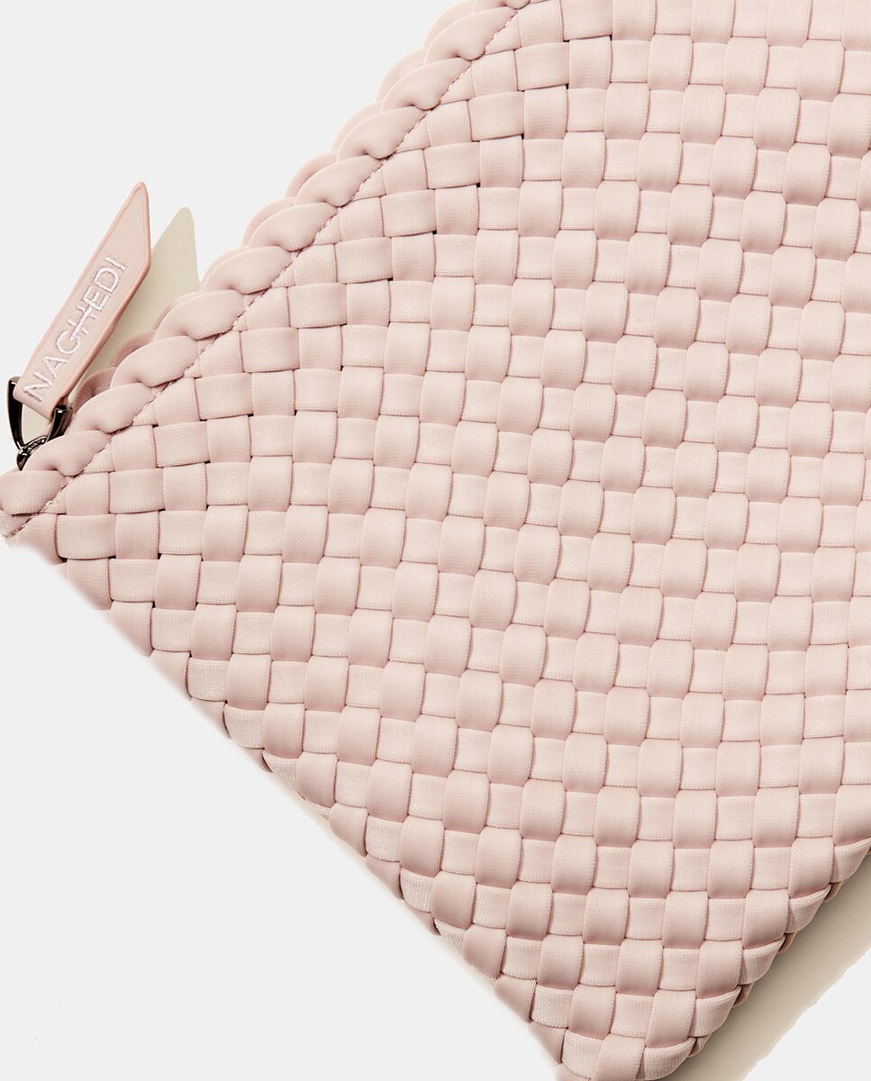 Mala Tipo Tote Média Entrançada Rosa-3