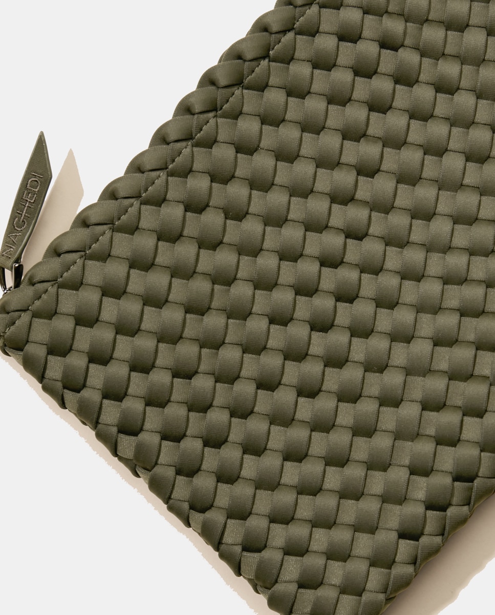 Mala Tipo Tote Grande Entrançada Modelo St Barths Verde-2