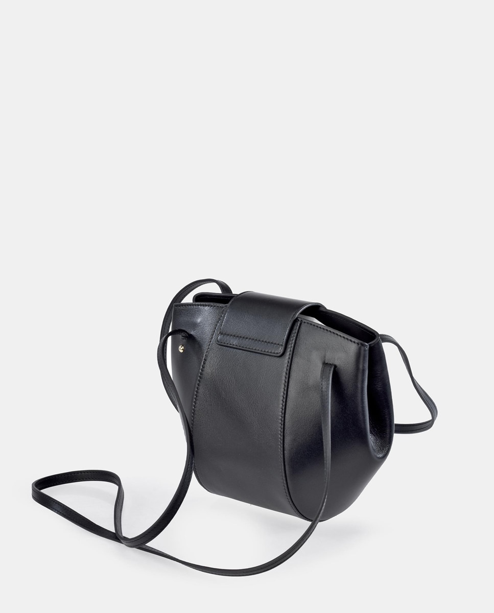 Bandolera pequeña de piel con detalle de la marca - Sandra Freckled - Negro Negro-3
