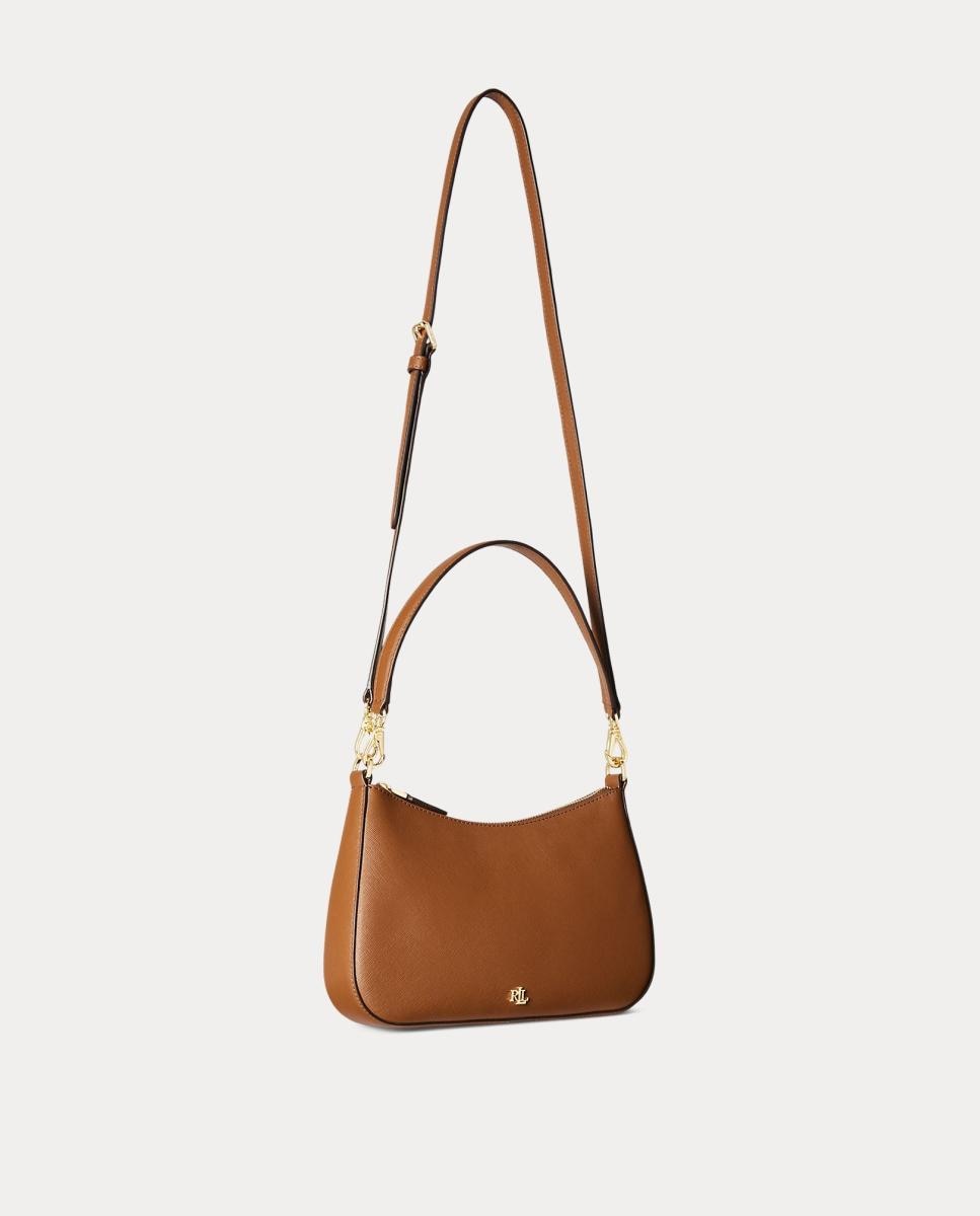 Mala Hobo Média Danni com Logótipo Metálico e em Pele - Camel Camel-4