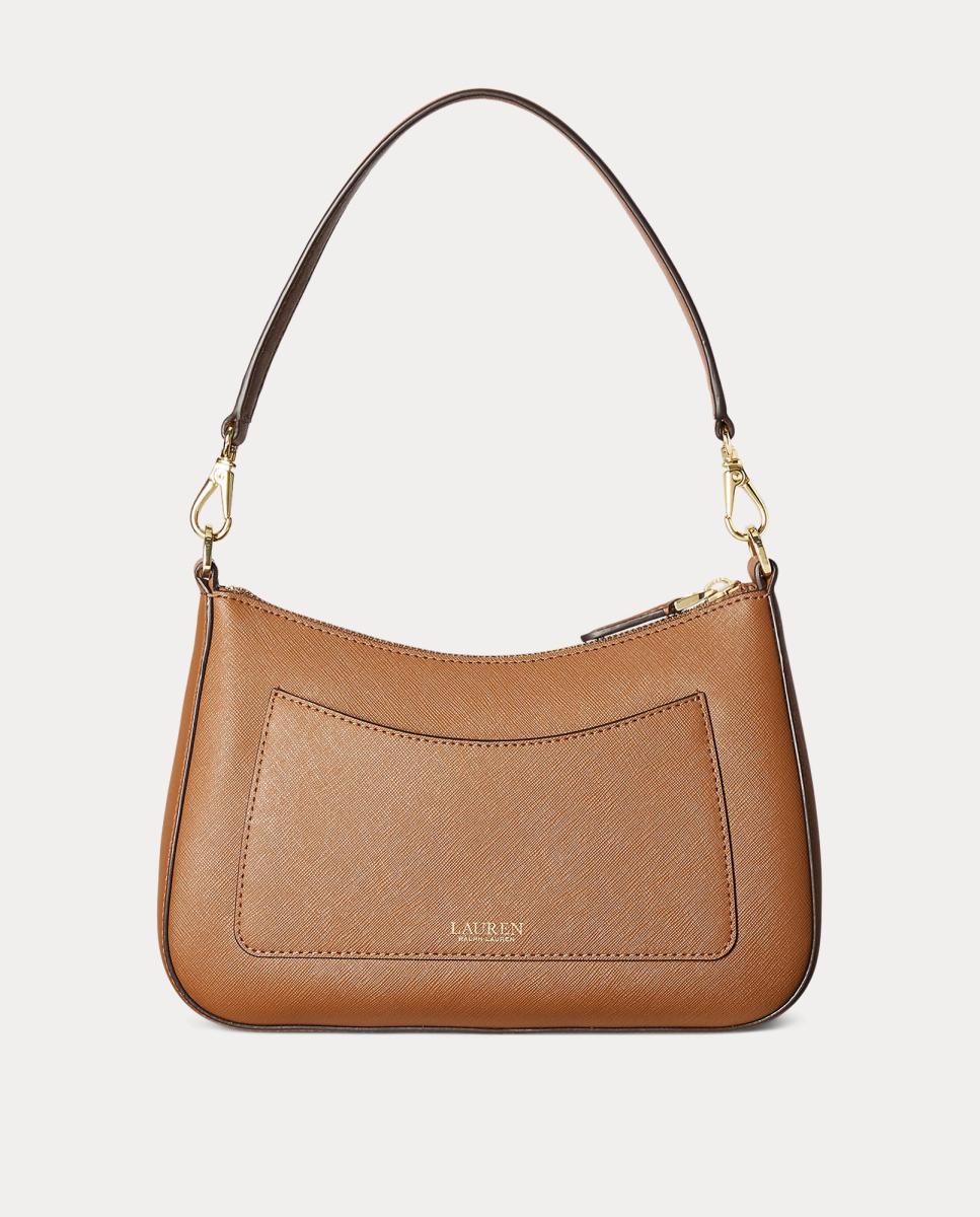 Mala Hobo Média Danni com Logótipo Metálico e em Pele - Camel Camel-5