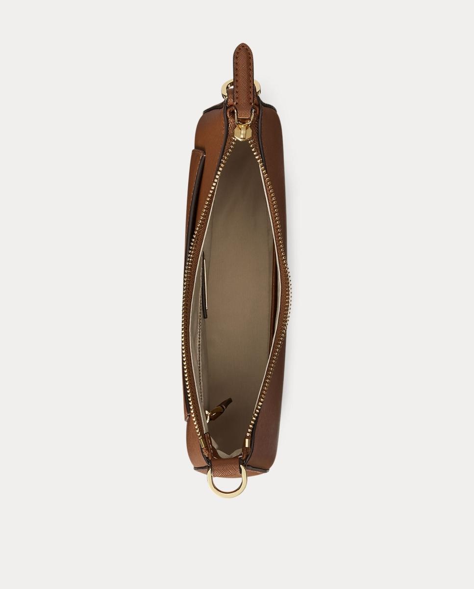 Mala Hobo Média Danni com Logótipo Metálico e em Pele - Camel Camel-6