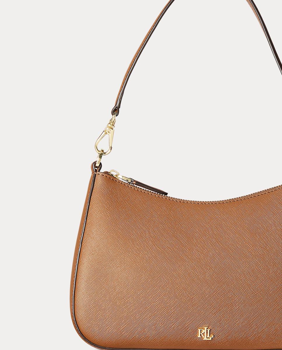 Mala Hobo Média Danni com Logótipo Metálico e em Pele - Camel Camel-7