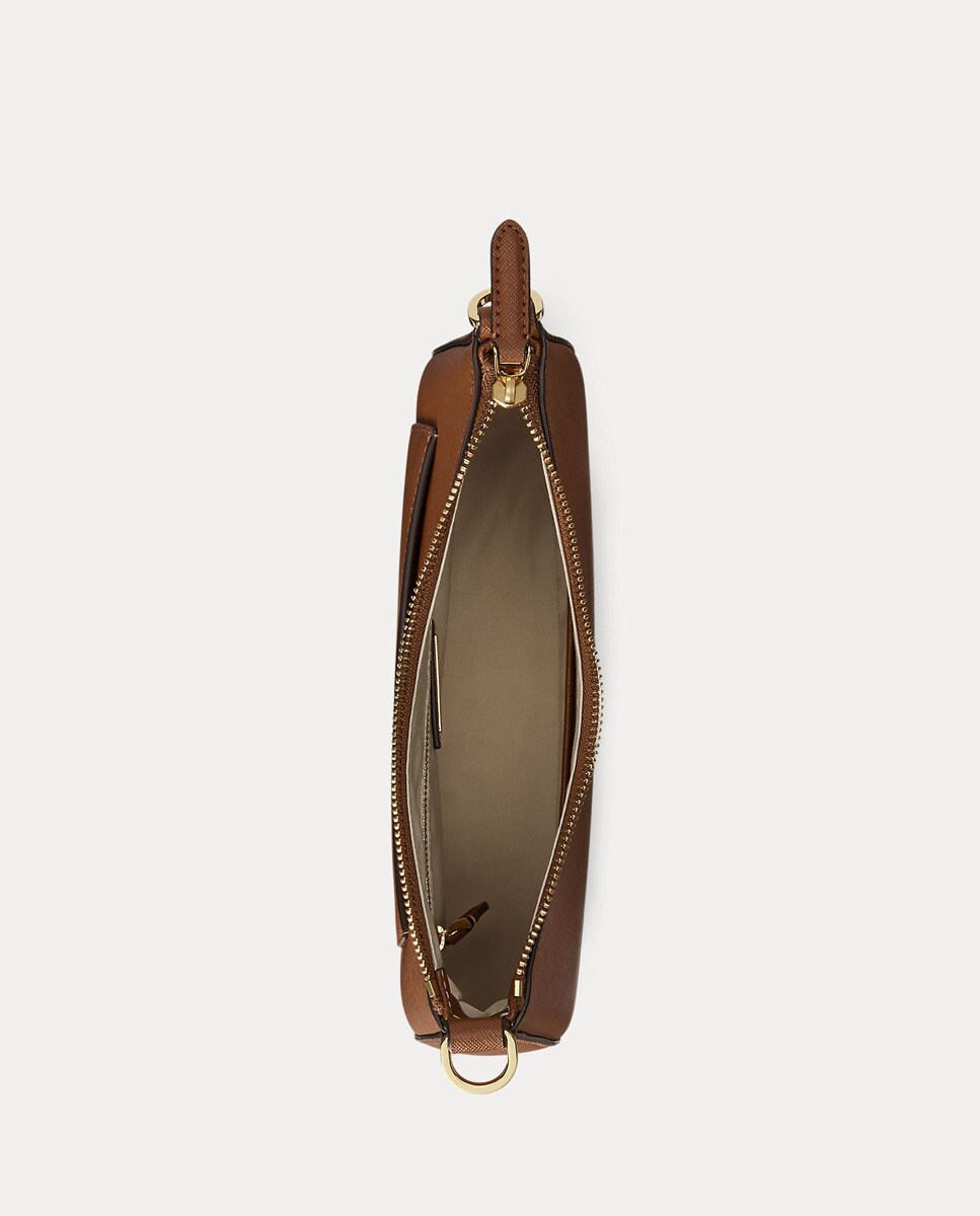 Mala Hobo Média Danni com Logótipo Metálico e em Pele - Camel Camel-9