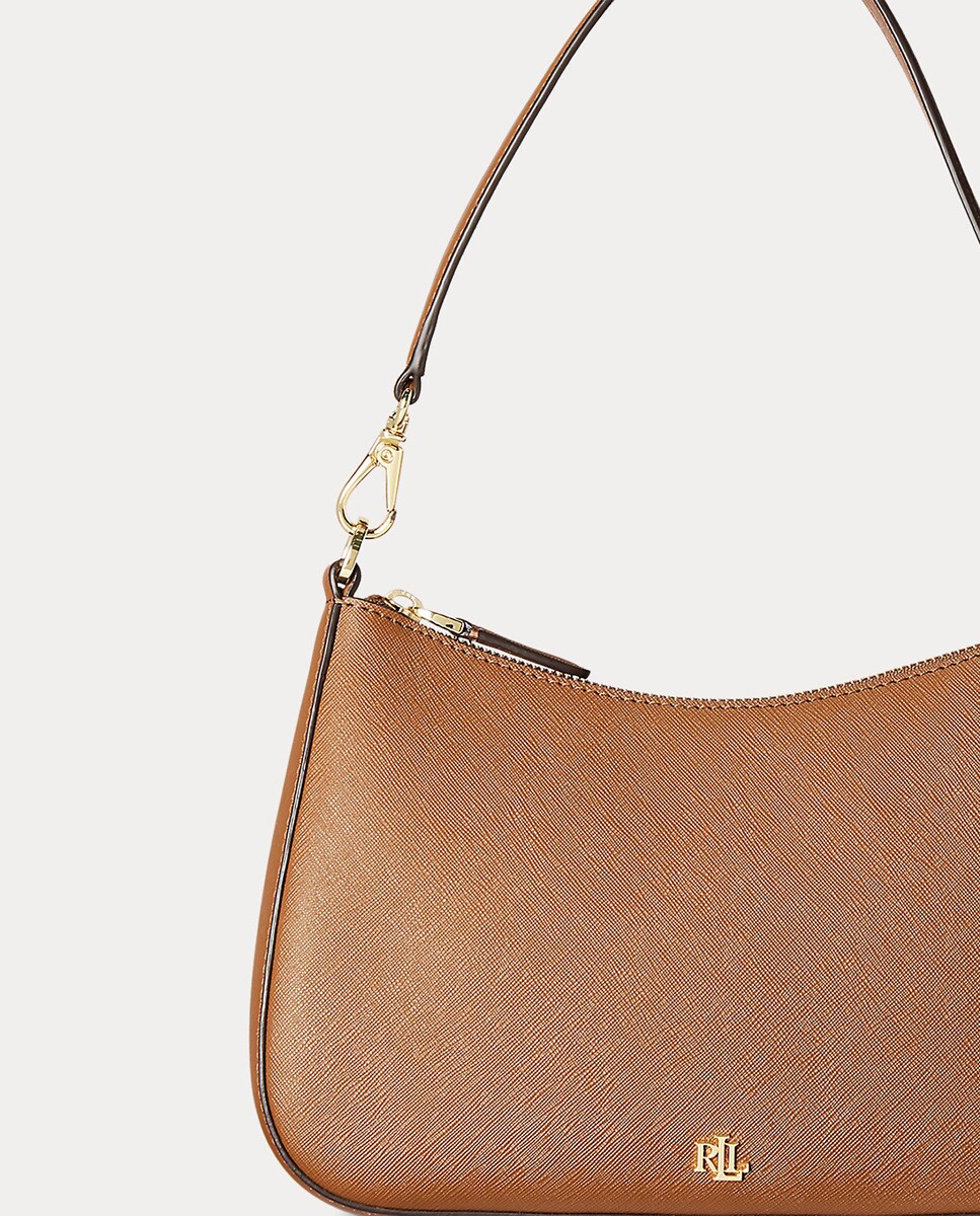 Mala Hobo Média Danni com Logótipo Metálico e em Pele - Camel Camel-10