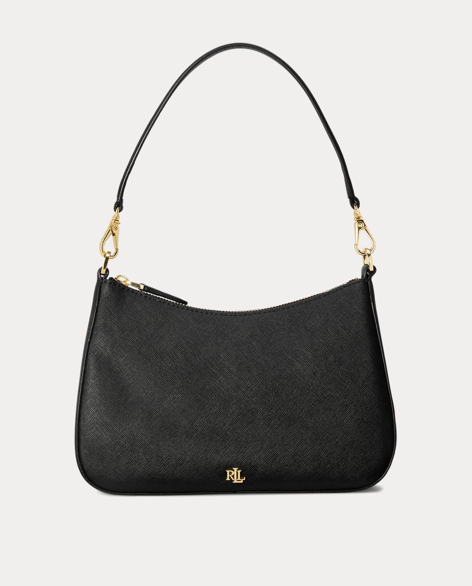 Mala Hobo Média Danni com Logótipo Metálico e em Pele - Preto Preto-1