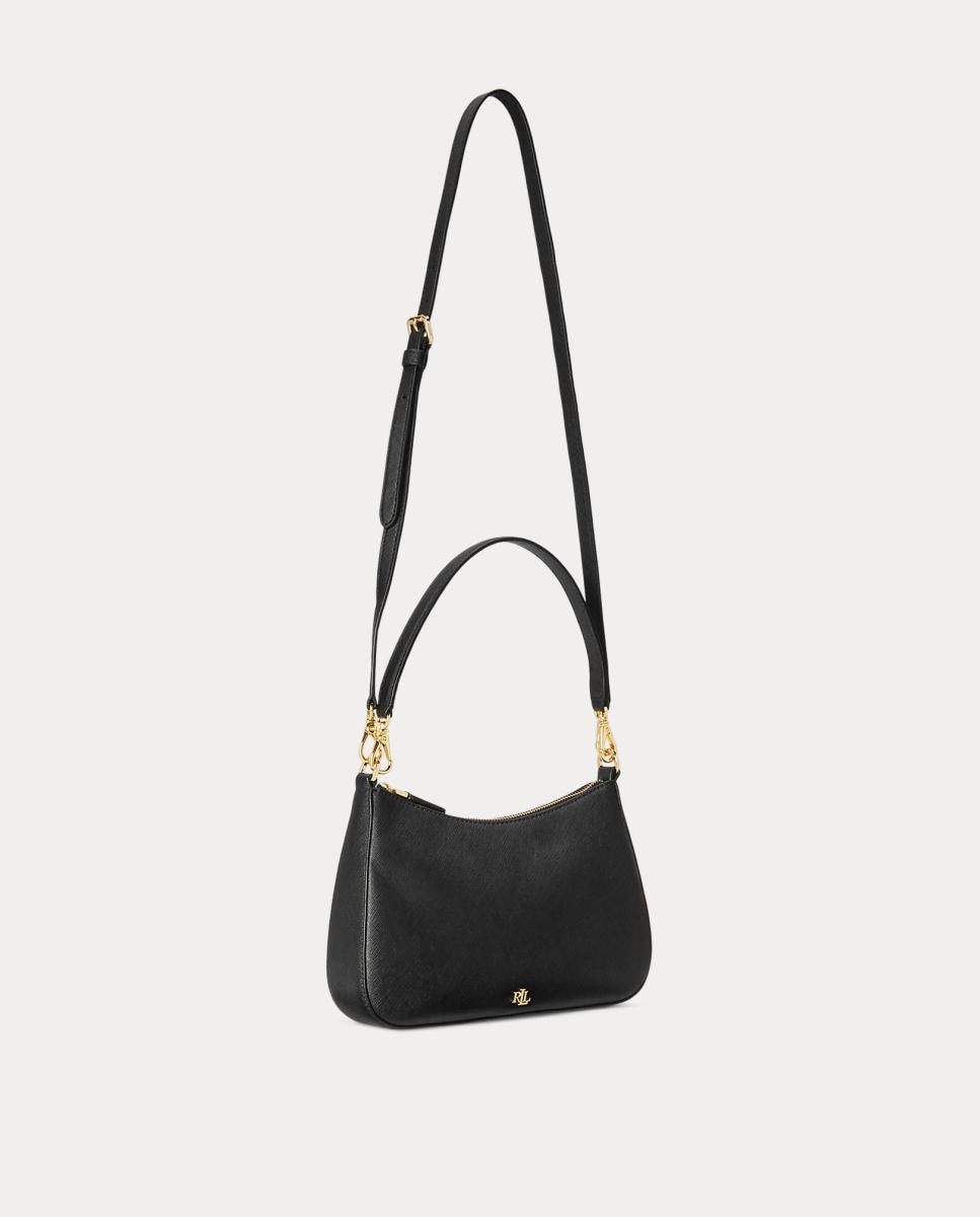 Mala Hobo Média Danni com Logótipo Metálico e em Pele - Preto Preto-3