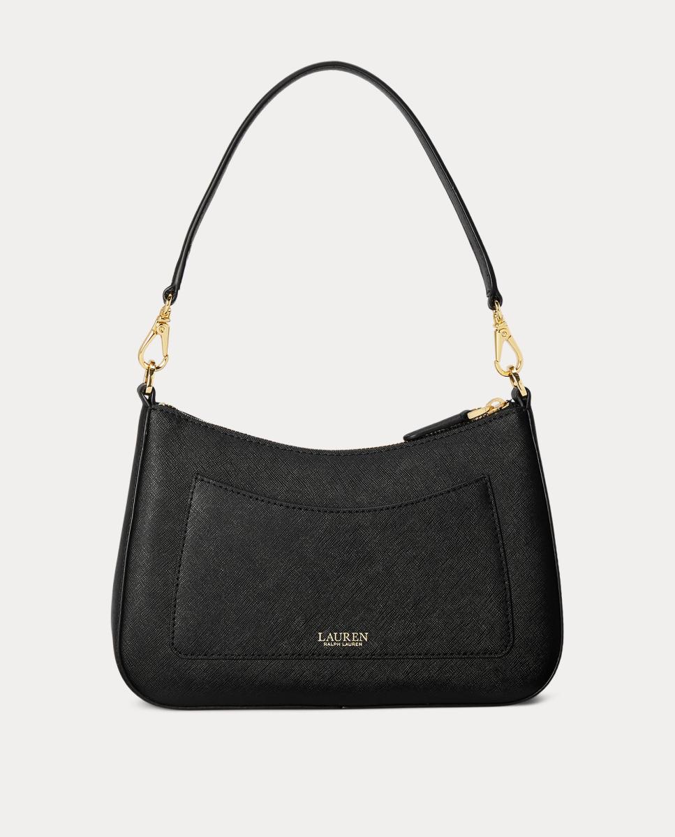 Mala Hobo Média Danni com Logótipo Metálico e em Pele - Preto Preto-4