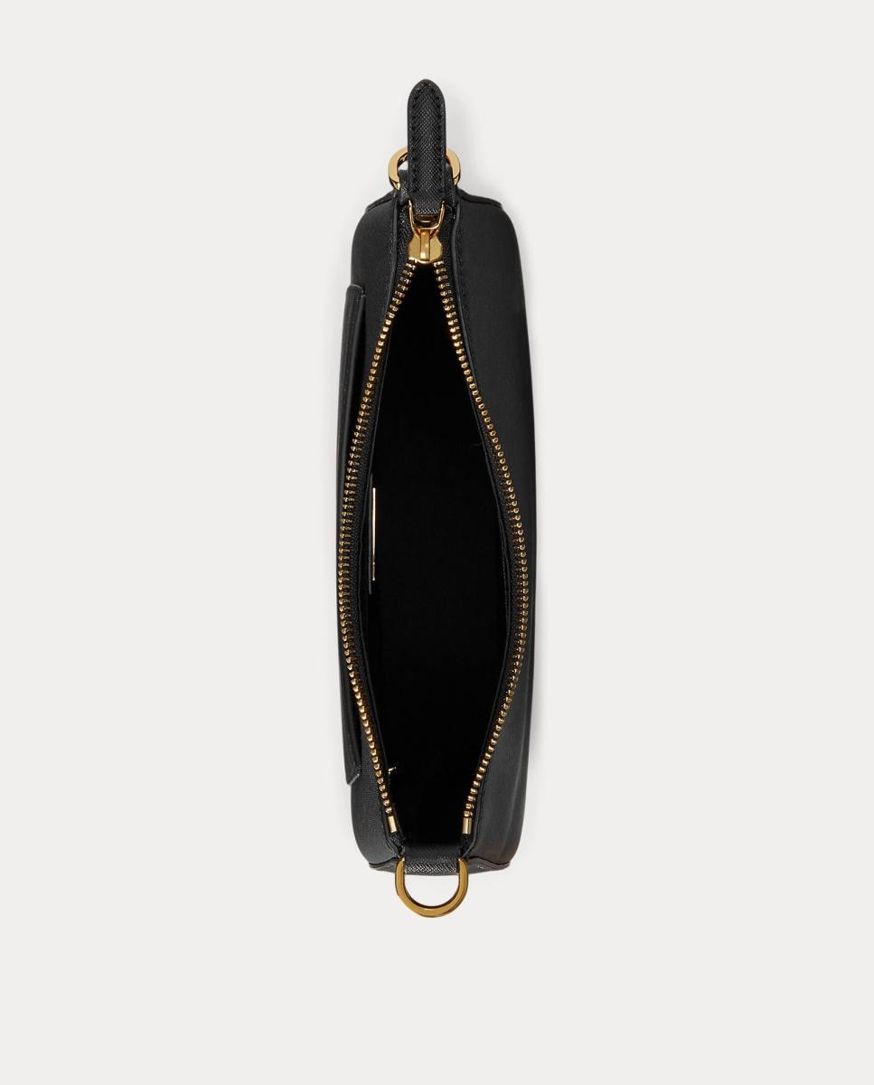 Mala Hobo Média Danni com Logótipo Metálico e em Pele - Preto Preto-5