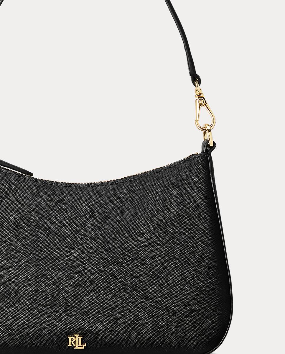 Mala Hobo Média Danni com Logótipo Metálico e em Pele - Preto Preto-6